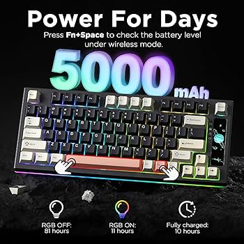 Amazon.com: YUNZII RT80 - Teclado magnético para juegos con